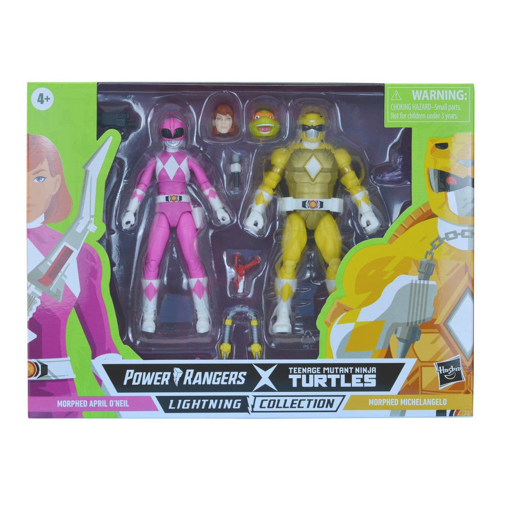 TMNT X Power Rangers Lightning Collection Michelangelo & April 2-Pack